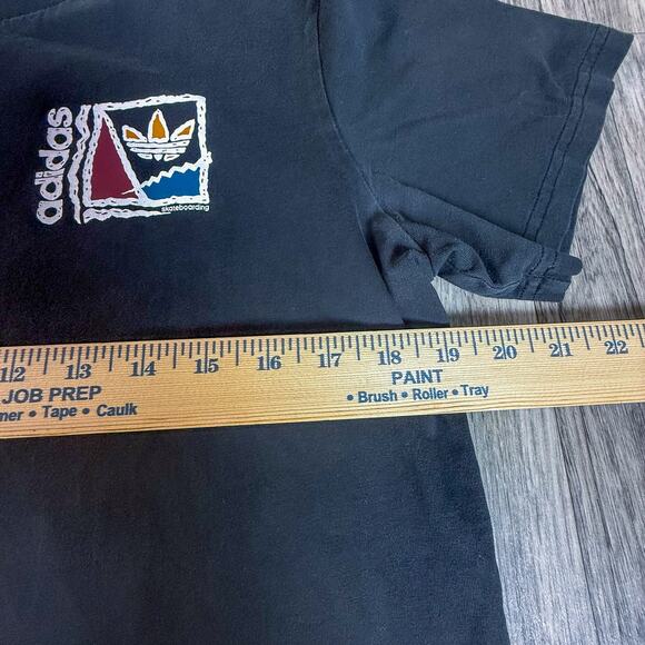 Adidas Skateboarding Graphic Tee Black Medium Trefoil Mountain Retro Logo - Picture 6 of 7